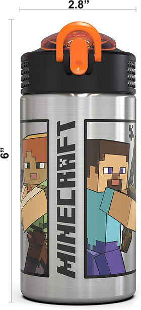Zak Designs Minecraft one-hand lid for quick hydration on the go.