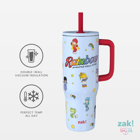 Vacuum insulation keeps Rainbow Brite Sutton drinks cold for hours.