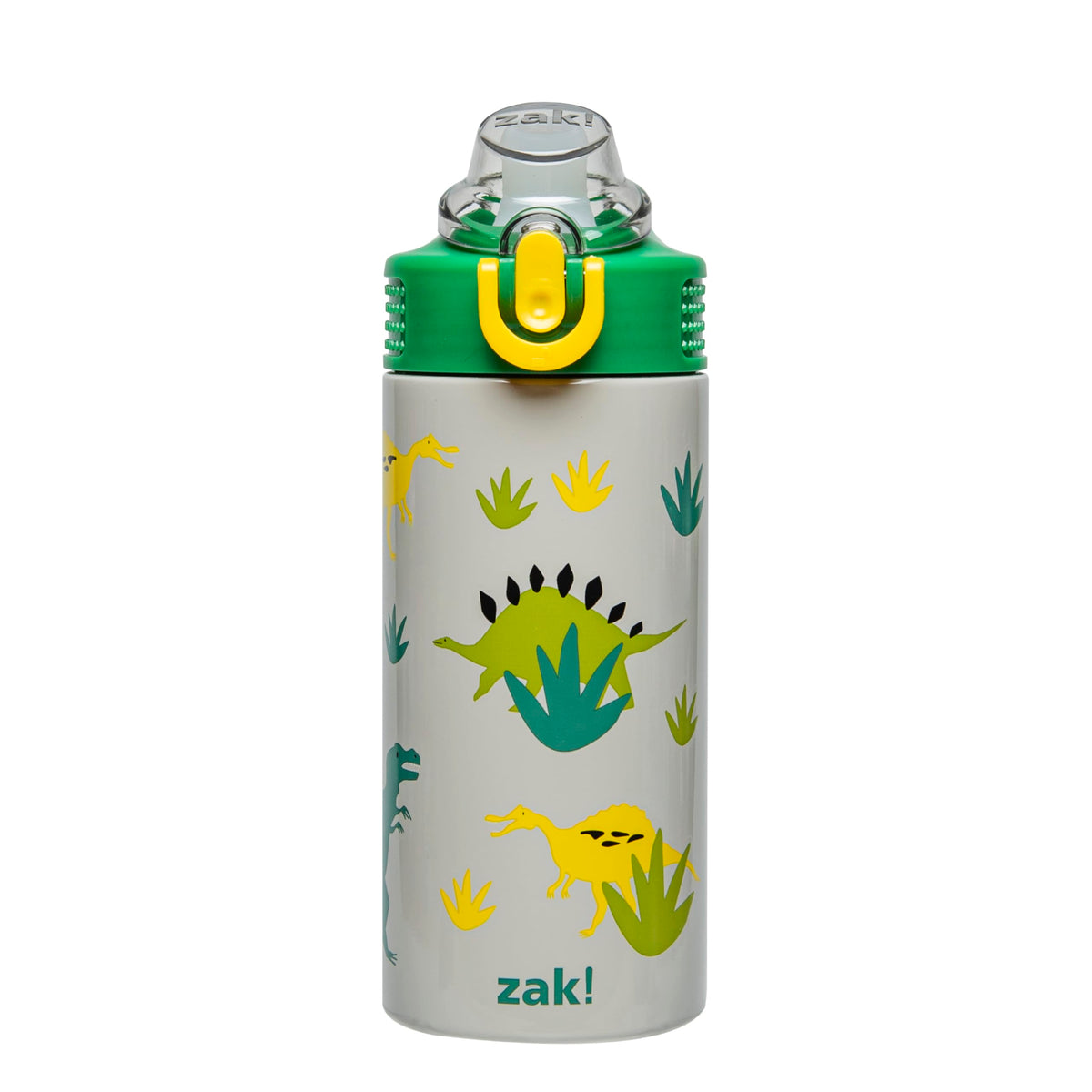 Zak Designs Sage Dino 14oz bottle keeps drinks cold for hours on the go.