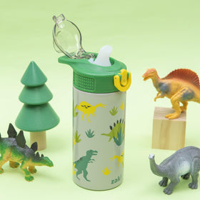 Zak Designs Sage Dino spout cover keeps surfaces clean during travel.