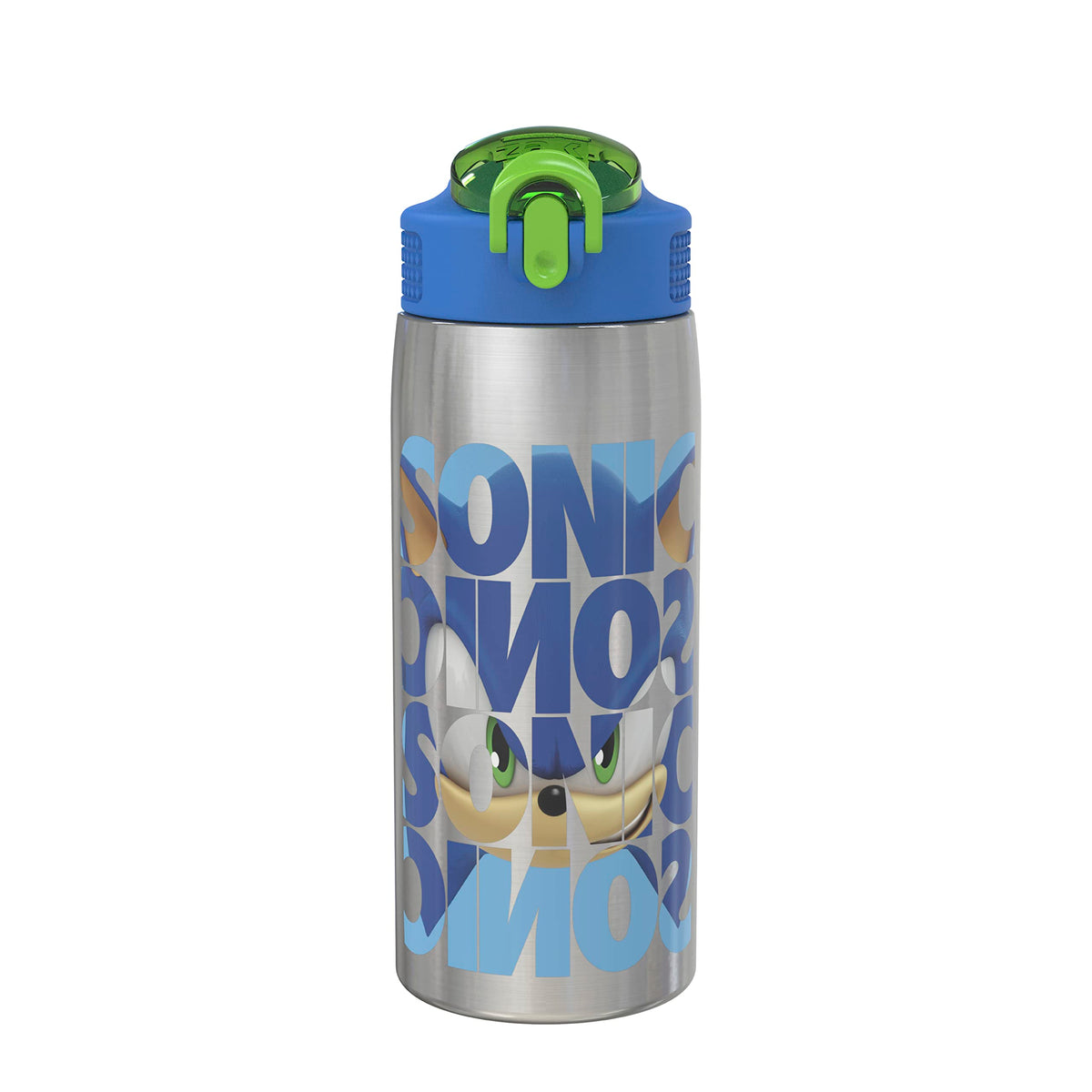 Zak Designs Sonic bottle, side view, leak-proof design ideal for travel and daily hydration.