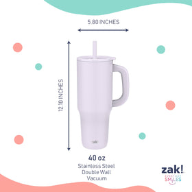 Zak Designs Sutton smoky lilac color adds stylish, easy-to-spot hydration gear