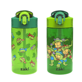 Zak Designs TMNT 16oz bottle cap design for leak-free hydration.