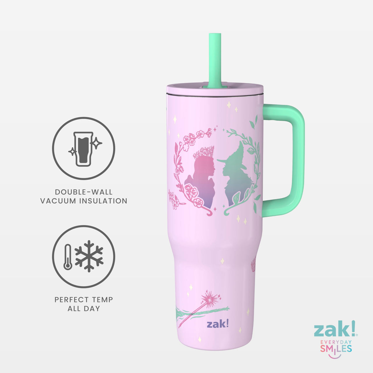 Zak Designs Wicked Sutton tumbler lid seal to prevent spills during travel.