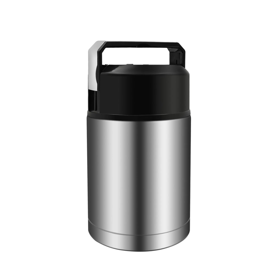 Zalaxt 35oz soup thermos body in silver keeps hot meals.