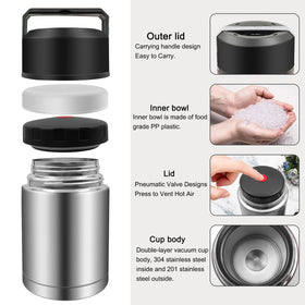 Leak-proof cap for secure carry in bag.