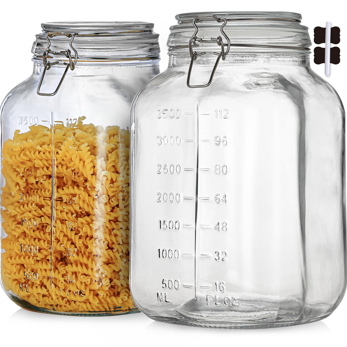 ZALSSKE 1-1 gallon square airtight jar with lid keeps pantry staples fresh and visible.