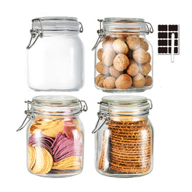 ZALSSKE 32oz glass storage jar with airtight lid keeps pantry staples fresh and visible.