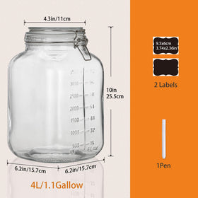 ZALSSKE jar shows measurement marks for simple portioning of flour and sugar.