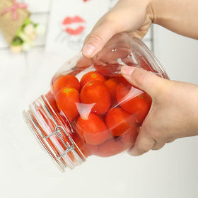 ZALSSKE clear glass jars help monitor contents at a glance in the pantry.