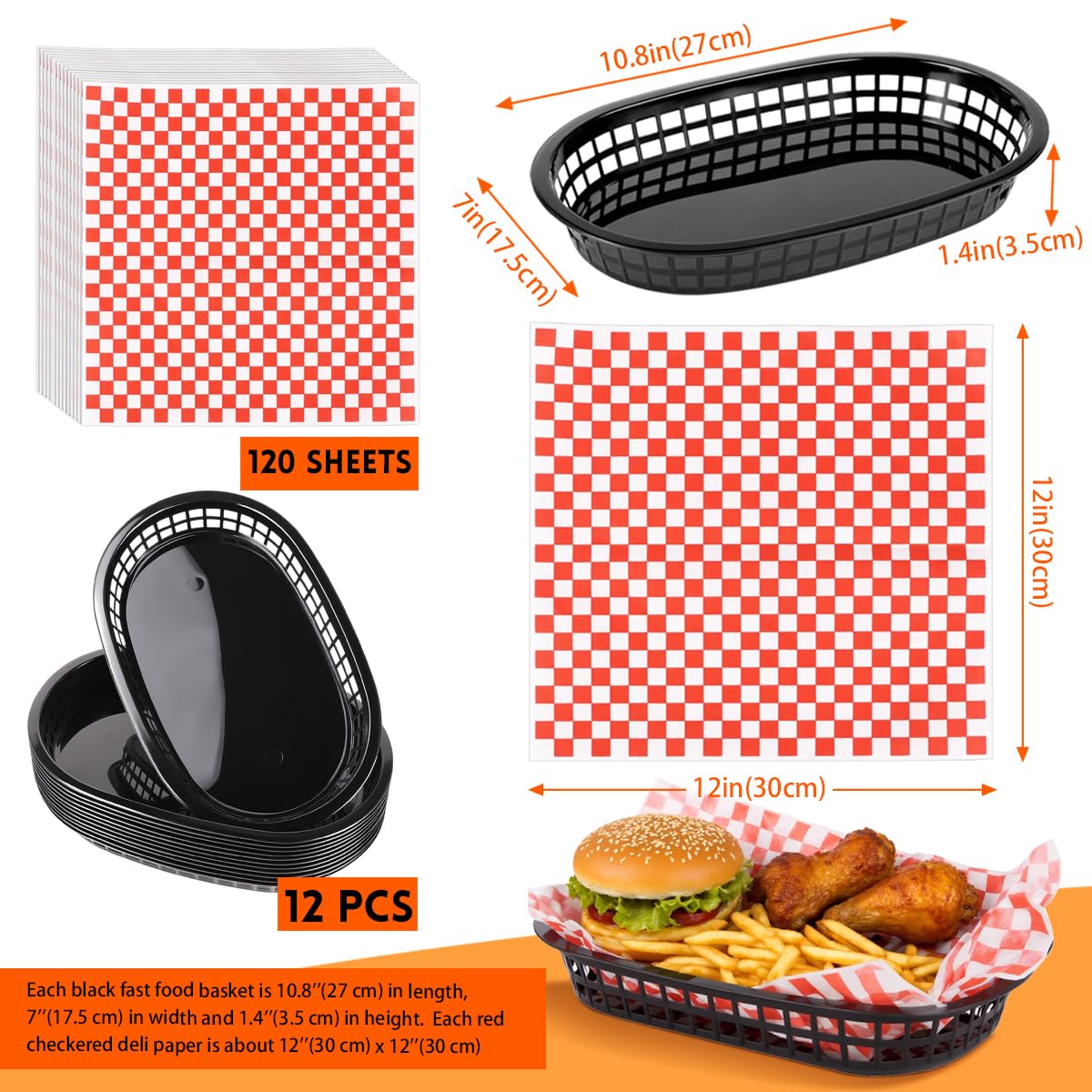 Zandfelo red checkered deli liners ready to line servings.