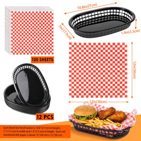 Zandfelo red checkered deli liners ready to line servings.
