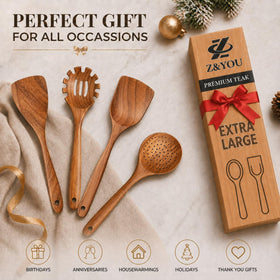 Z&YOU teak utensils safely handle high heat up to 450°F