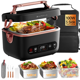 Zapone wireless heated lunch box ready for fast warmth at the office.