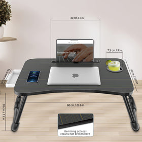 Zapuno ergonomic curved edge enhances comfortable laptop use.