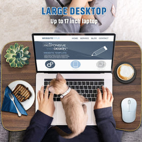 Zapuno laptop bed table with W-legs and non-slip pads for stability