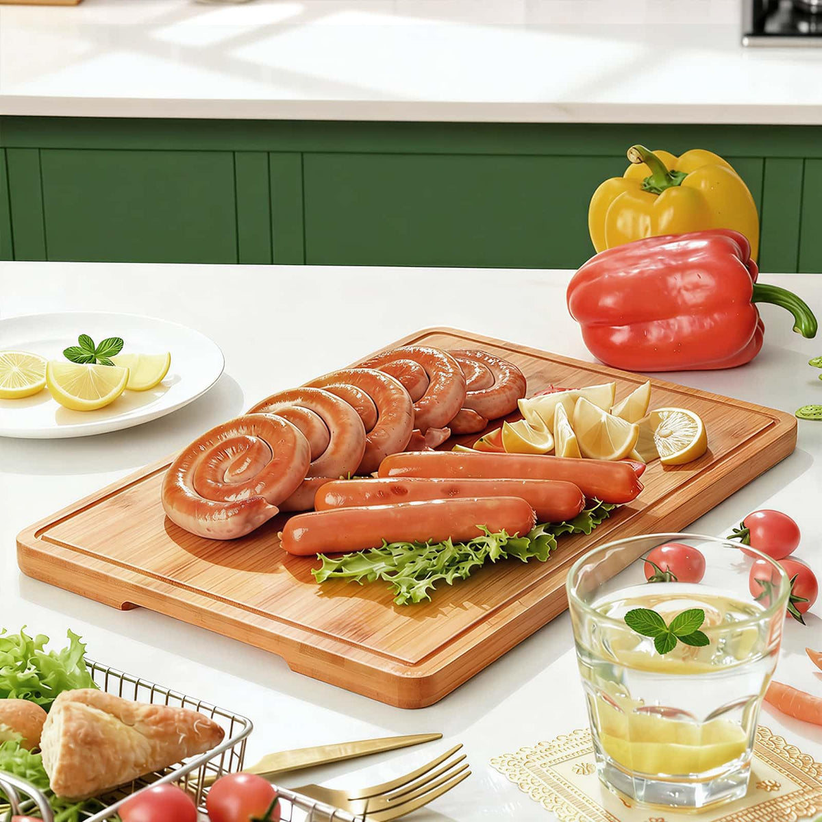 Zarler bamboo cutting board carbonized look adds premium kitchen appeal