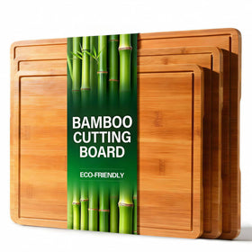 Zarler bamboo cutting board with juice groove for mess-free prep