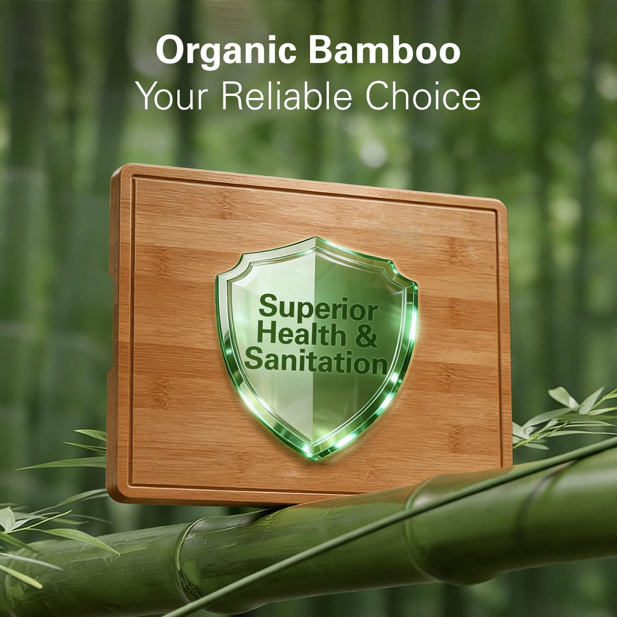 Zarler bamboo cutting board ready for slicing and serving