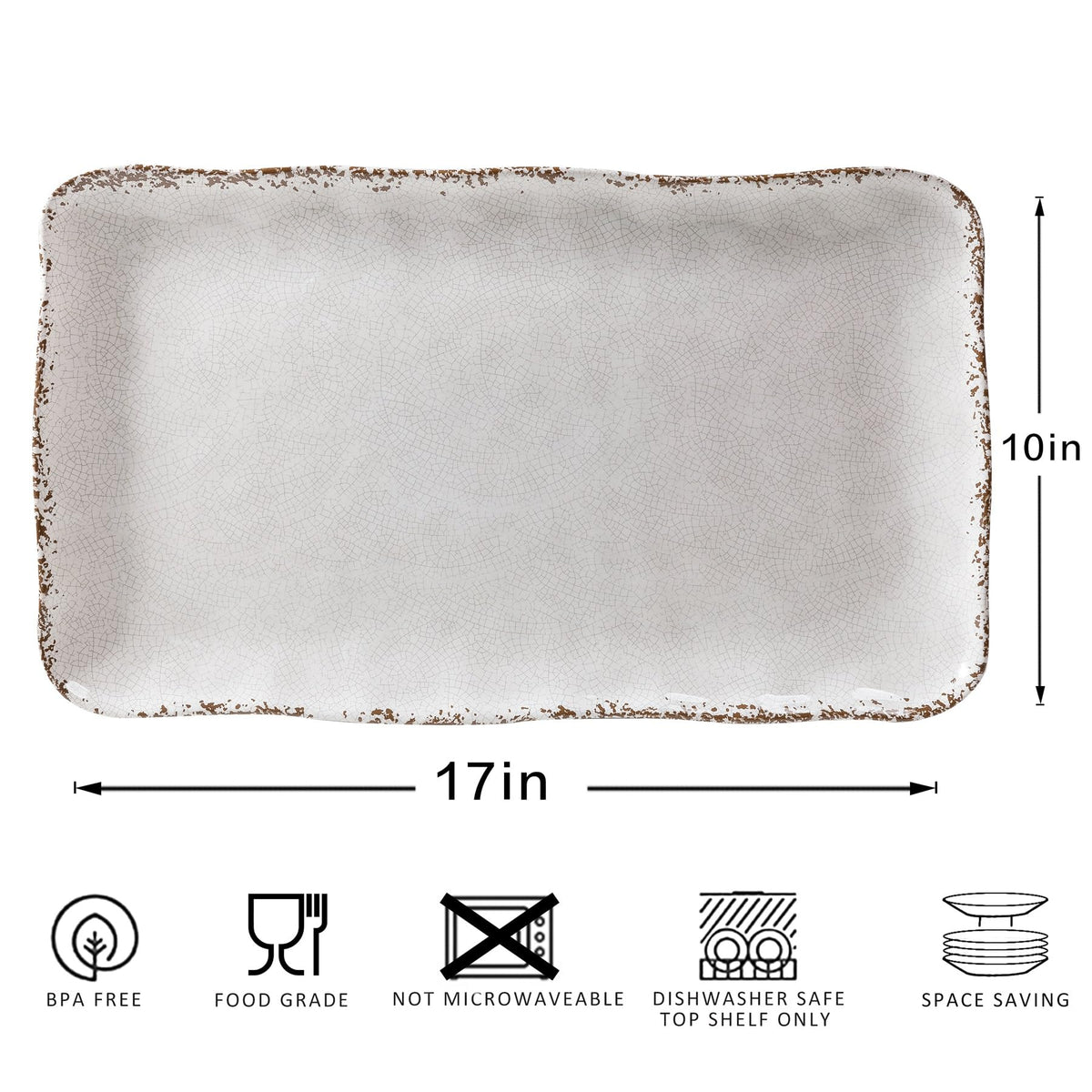ZAROCRUS dishwasher-safe melamine platter for easy washing