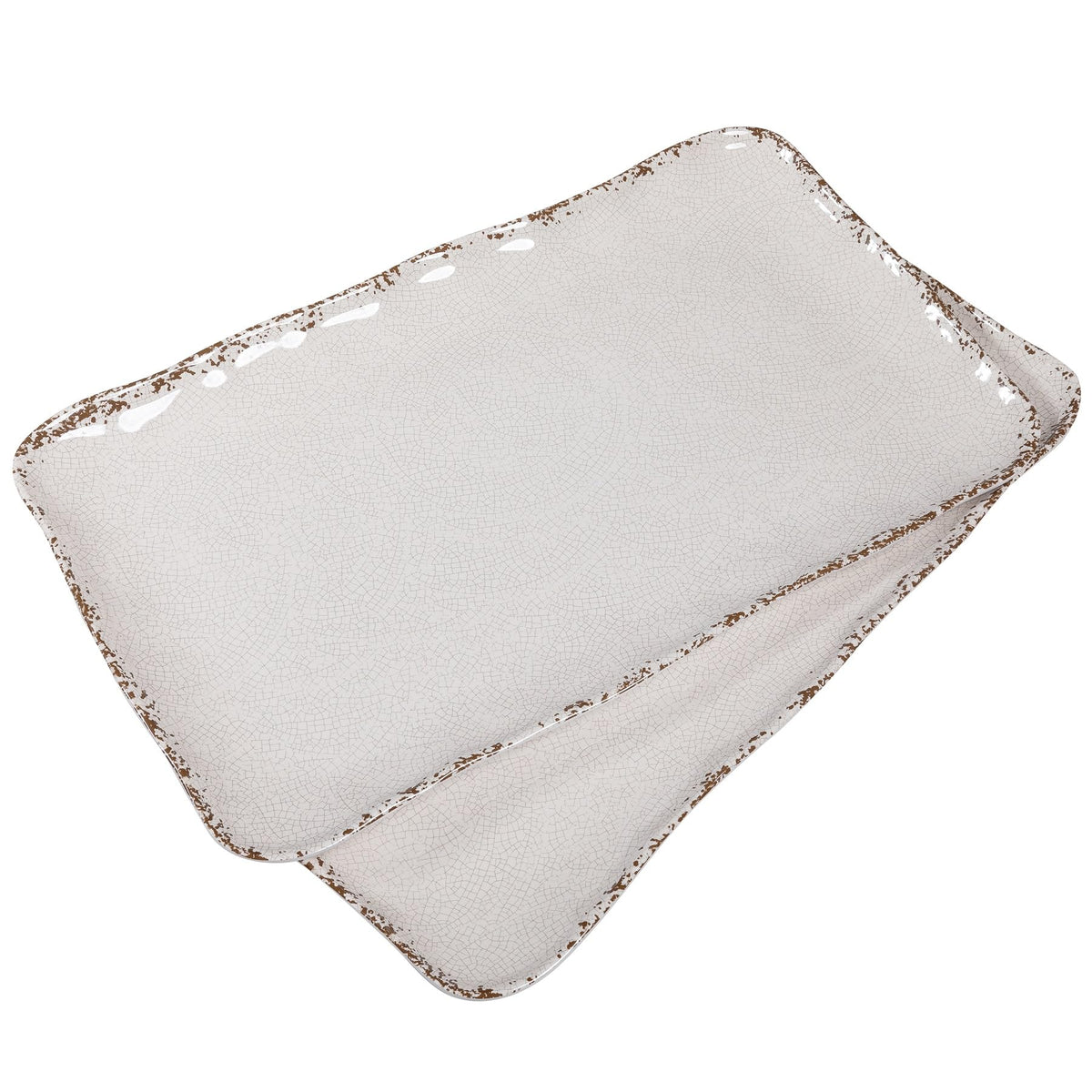 ZAROCRUS crackle-design ivory platter highlights food with rustic elegance