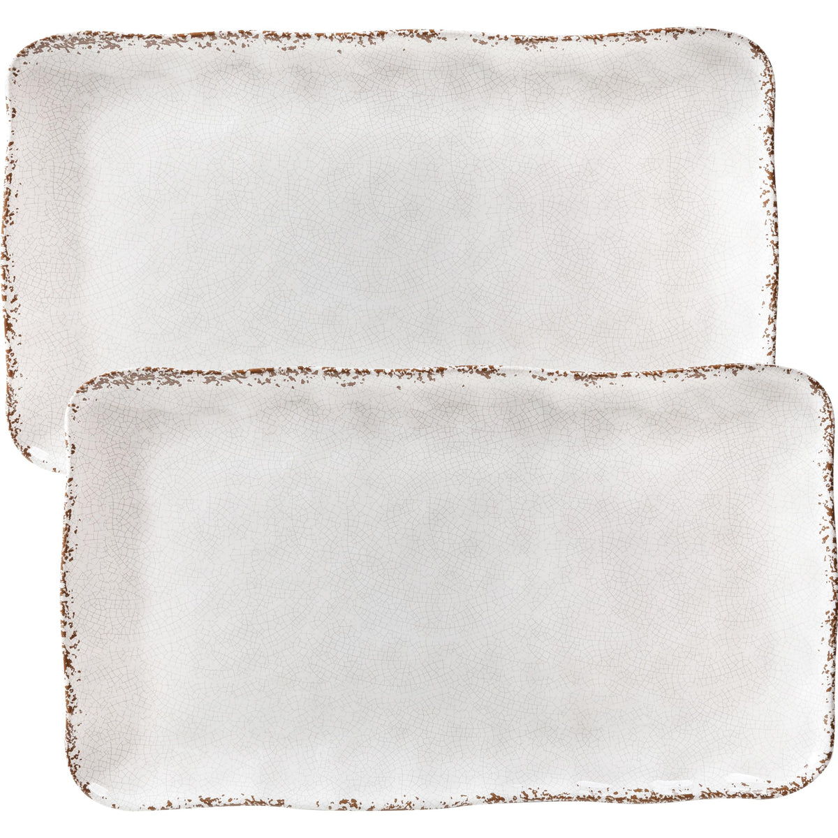 ZAROCRUS farmhouse melamine serving platter 17x10 set of 2 for everyday entertaining