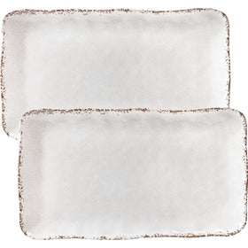ZAROCRUS farmhouse melamine serving platter 17x10 set of 2 for everyday entertaining