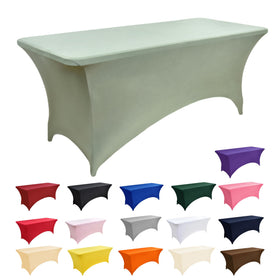 ZarzaaSik 6ft rectangle cover laid flat for a polished banquet look.