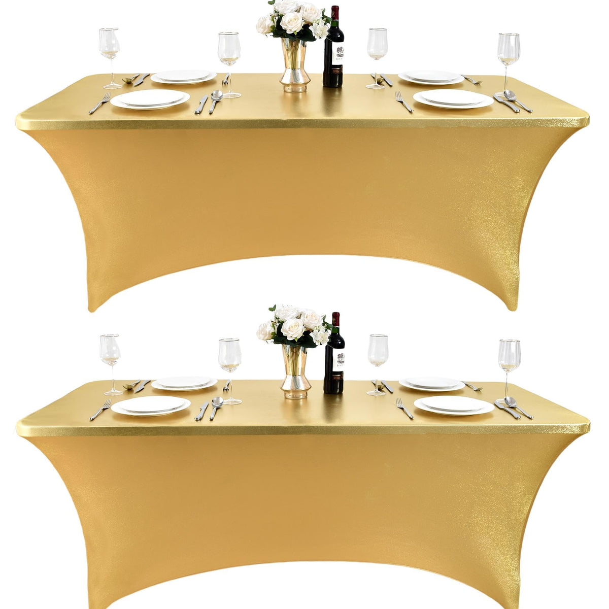 ZarzaaSik 6ft table cover on rectangular table for a sleek professional look.