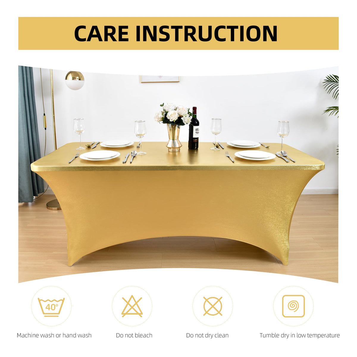 ZarzaaSik wrinkle-resistant and stain-resistant table cover in use.