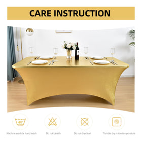 ZarzaaSik wrinkle-resistant and stain-resistant table cover in use.