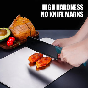 Zaucet titanium cutting board kitchen versatility with dough rolling and vegetable prep.