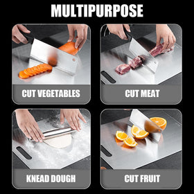 Zaucet titanium cutting board durability edge shows scratch and puncture resistance.