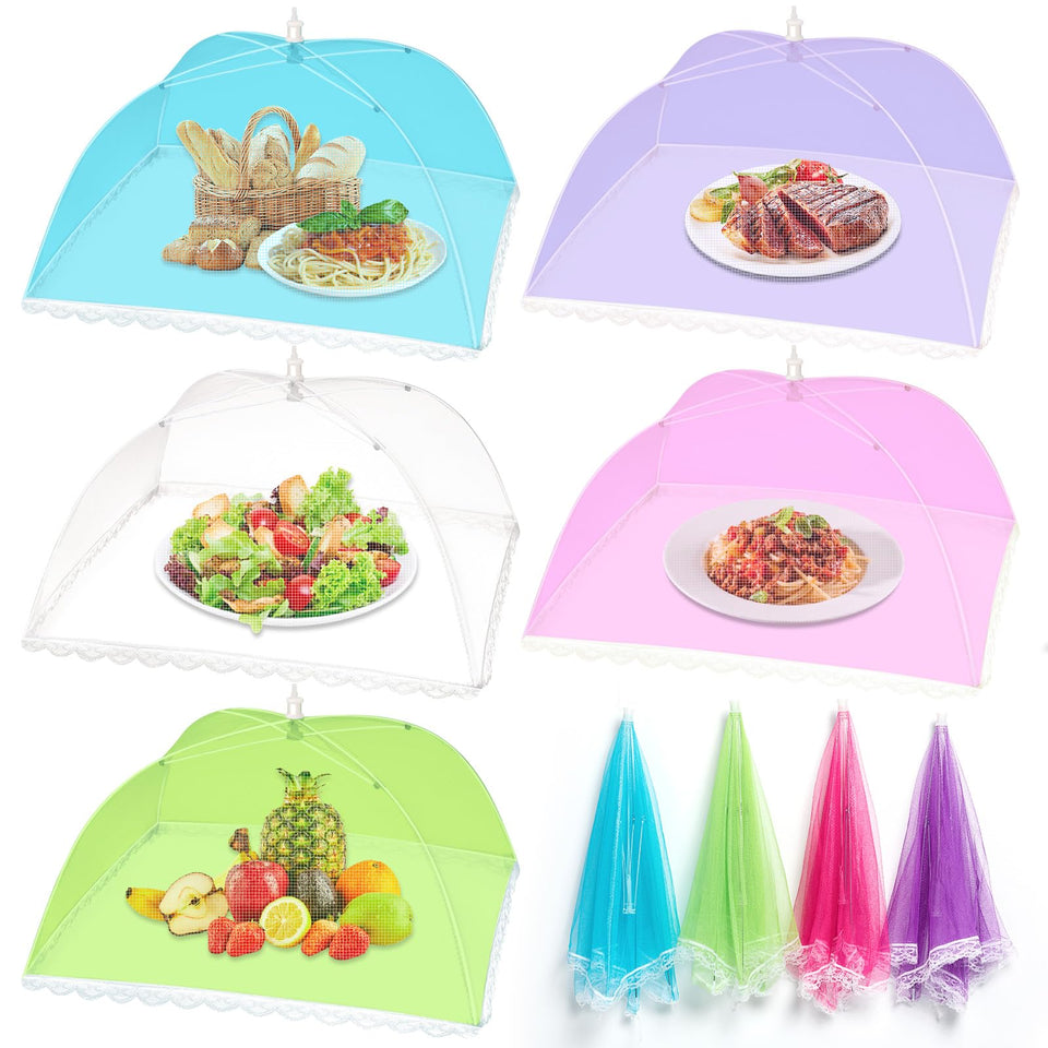 ZAUGONTW 5-pack food cover tents shield meals from pests at picnics