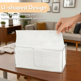 ZAVOOS acrylic paper towel holder fits Z-fold and C-fold towels for versatile use.