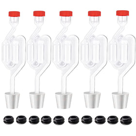 Zazolyne airlock shape bubble, 5-pack for clear fermentation monitoring.
