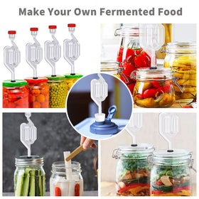 Zazolyne fermentation kit assembly for wine, kimchi, and sauerkraut.