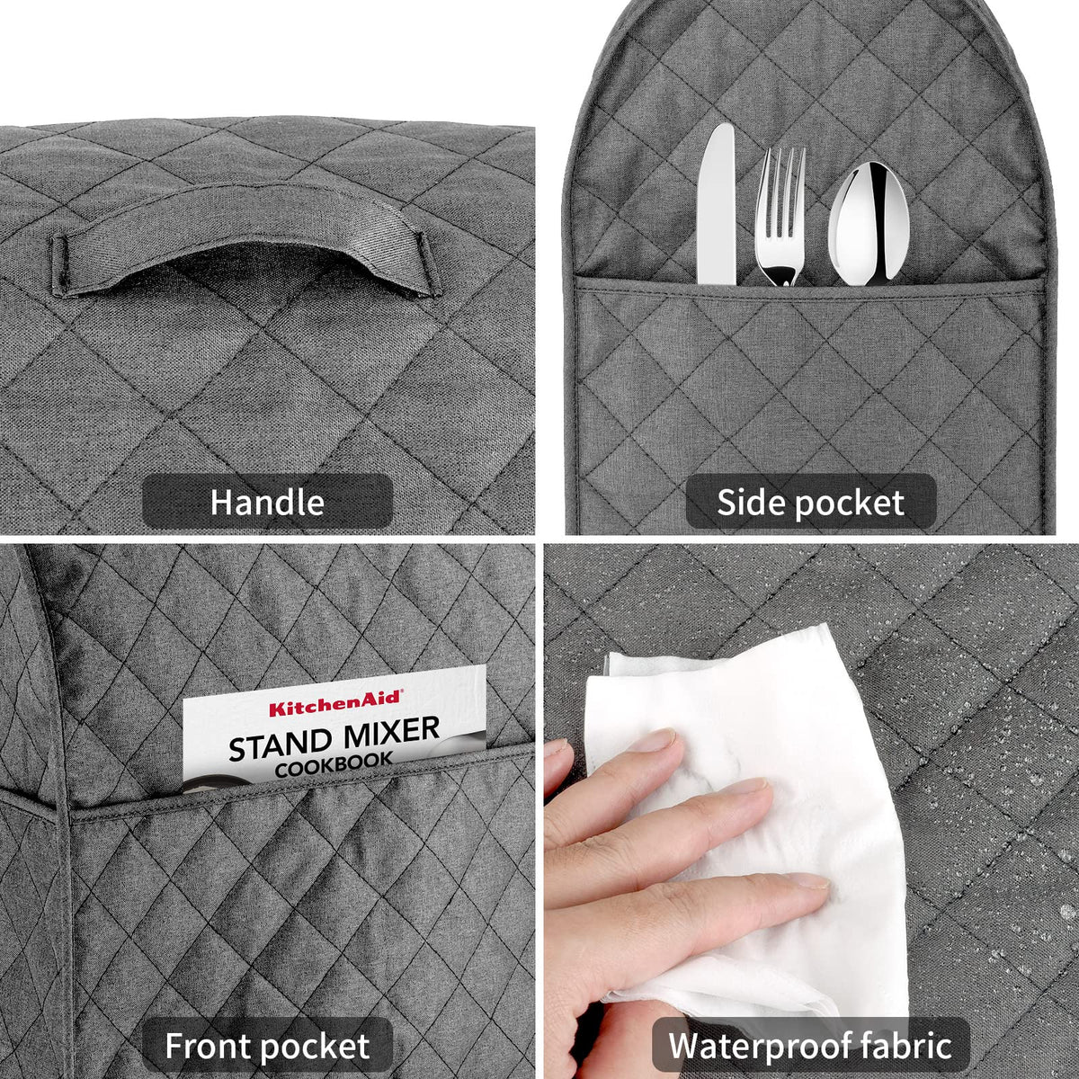 Zbeiur cover shows the 3-pocket design for attachments and recipe booklets.