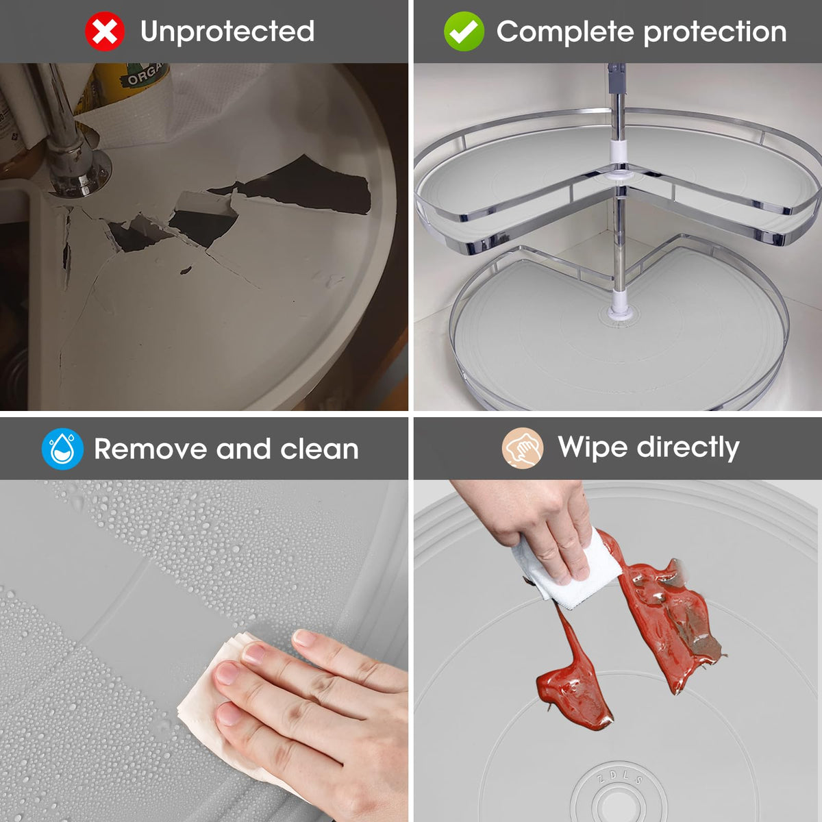 ZDLS oil-resistant liner helps keep pantry surfaces clean