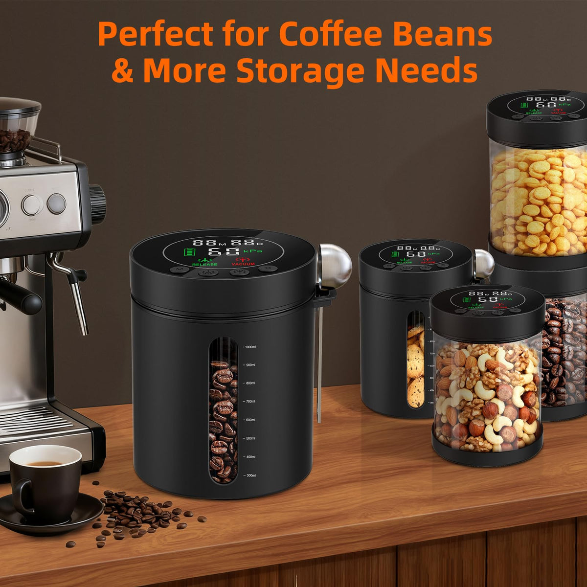 ZDXBO versatile storage for tea, nuts, and grains beyond coffee.