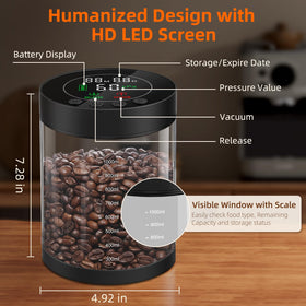 ZDXBO 1.3L capacity suitable for coffee beans and pantry staples