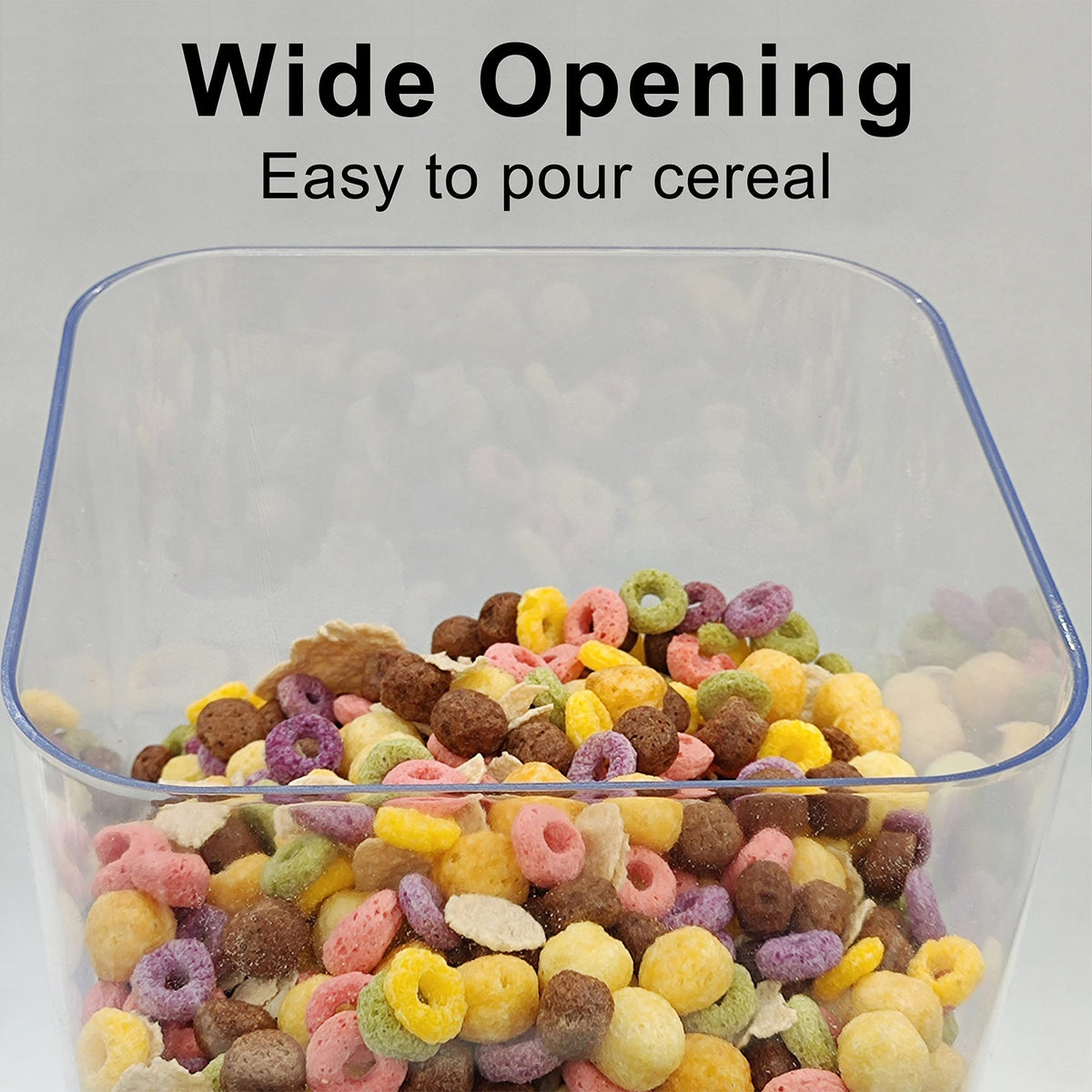 Zeadesign cereal dispenser with lid closed showcasing secure food storage and freshness.