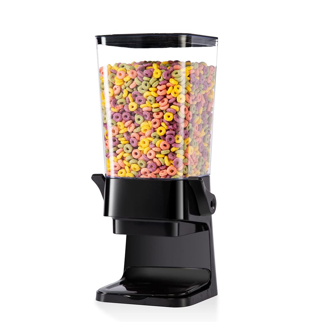 Zeadesign 5L cereal dispenser top view with mess free pouring.