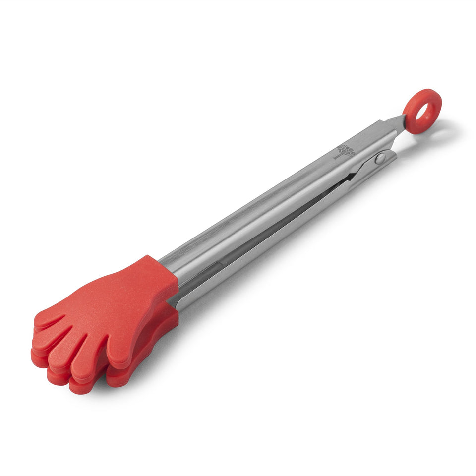 Zeal J130DISP 7-inch silicone handy tong with compact grip for precise serving.