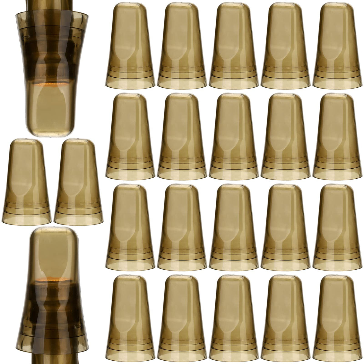 ZEAYEA 24-piece universal liquor bottle cover protects pourers from dust.