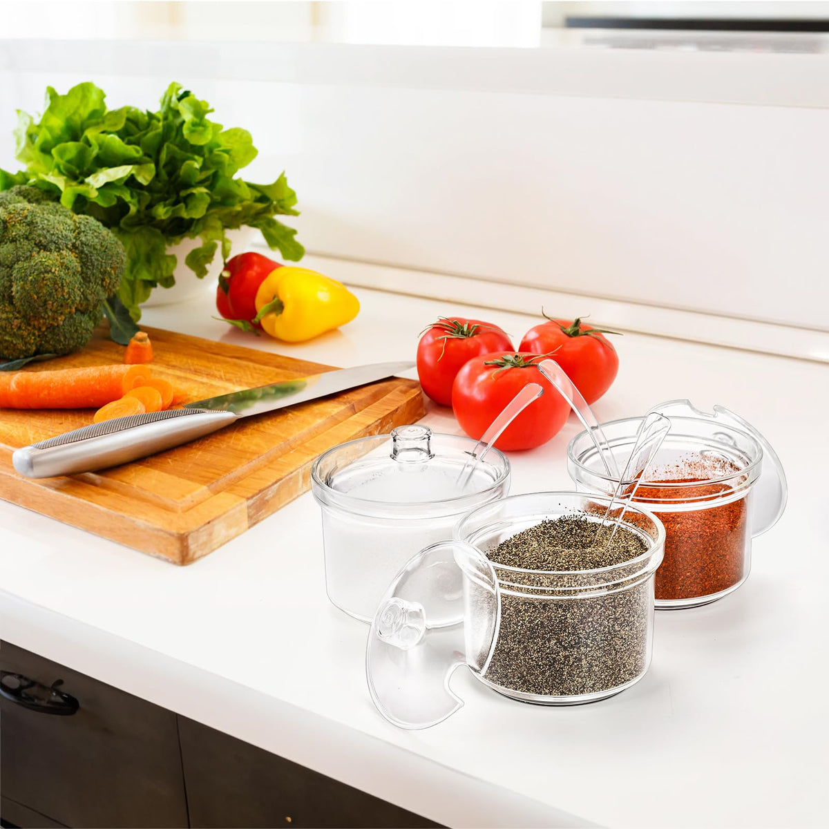 ZEAYEA compact set saves counter space while adding clear decor