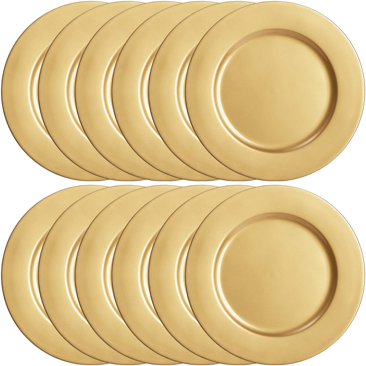ZEAYEA party supplies: durable gold charger plates for events.