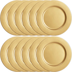 ZEAYEA party supplies: durable gold charger plates for events.