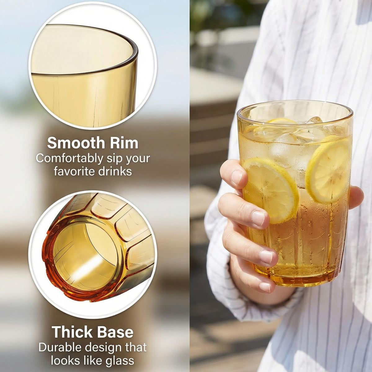 ZEAYEA lightweight stackable glasses save cabinet space and simplify storage.