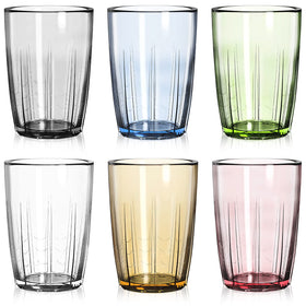 ZEAYEA six-color acrylic cups color-coded for family drinks and easy identification.